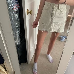 free people white jean skirt